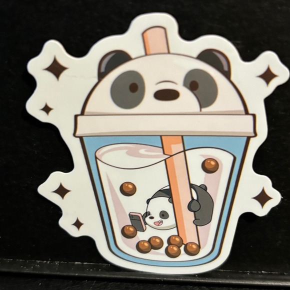 PANDA DRINK CUP STICKER - Picture 1 of 1
